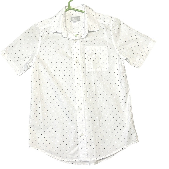 Children's PLACE Boy's Short Sleeve button down shirt size Large 10/12 - Picture 1 of 4